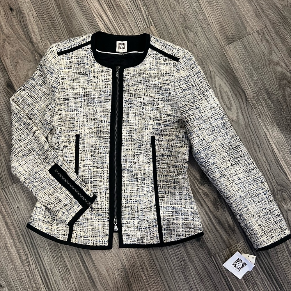 Anne Klein Raven Blue Combo Blazer Jacket Size 6 NWT